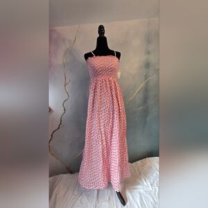 Billabong NWT Pink And White Maxi Sun Dress